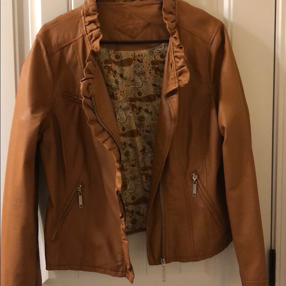 Brown leather jacket